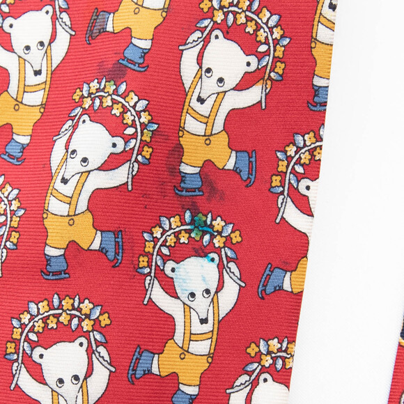 Paolo Gucci Designer 100% Silk Bear Chain Link Flag Neckties Neck Ties - Picture 8 of 12